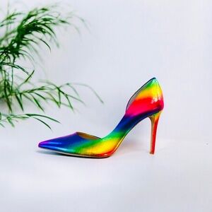 INC-Kenjay Rainbow Snake Print Heels